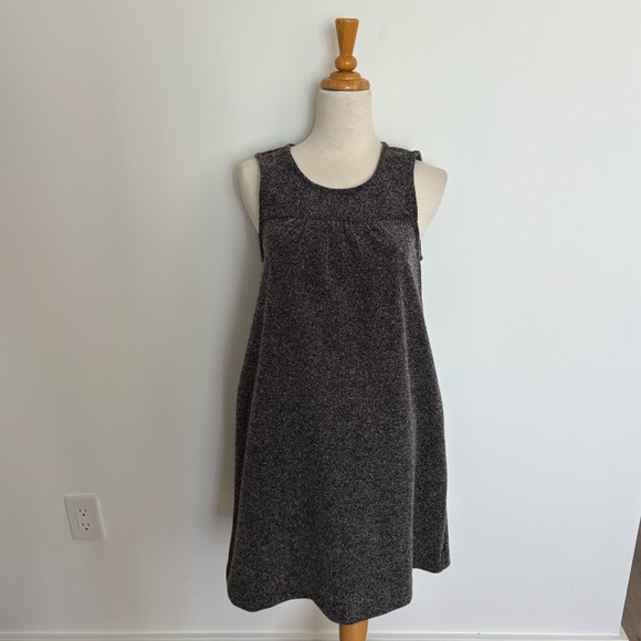 Gap Womens Dress Small Gray Black Sleeveless Shift Minimalist Tweed Simple Comfy - Picture 1 of 16